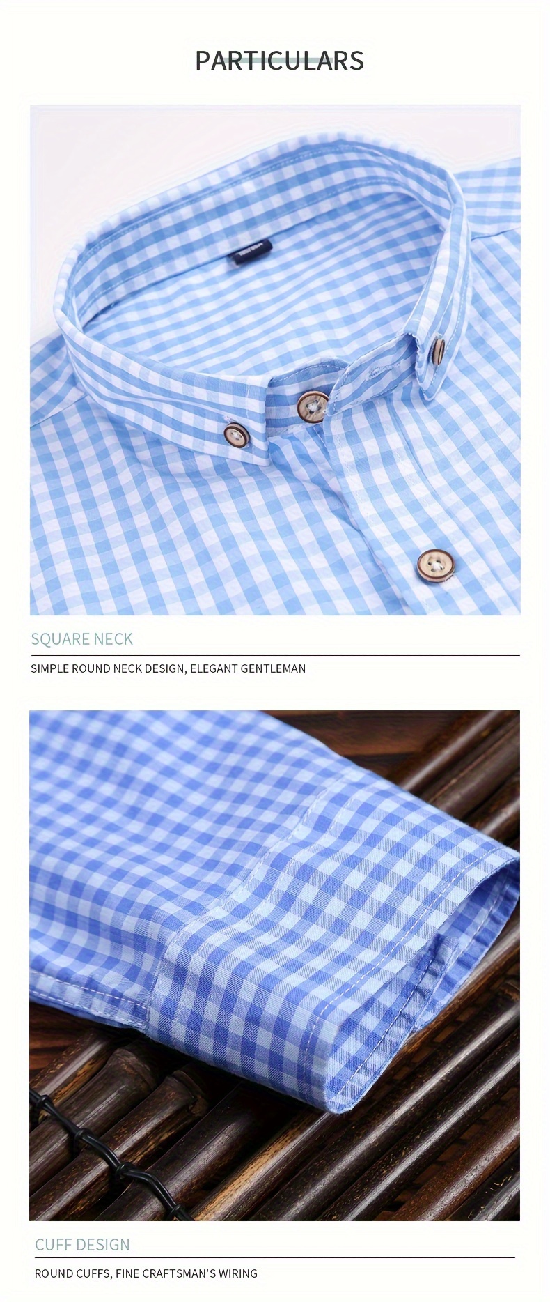 mens casual slim cotton plaid pattern long sleeve button up shirt with chest pocket gift for men details 4