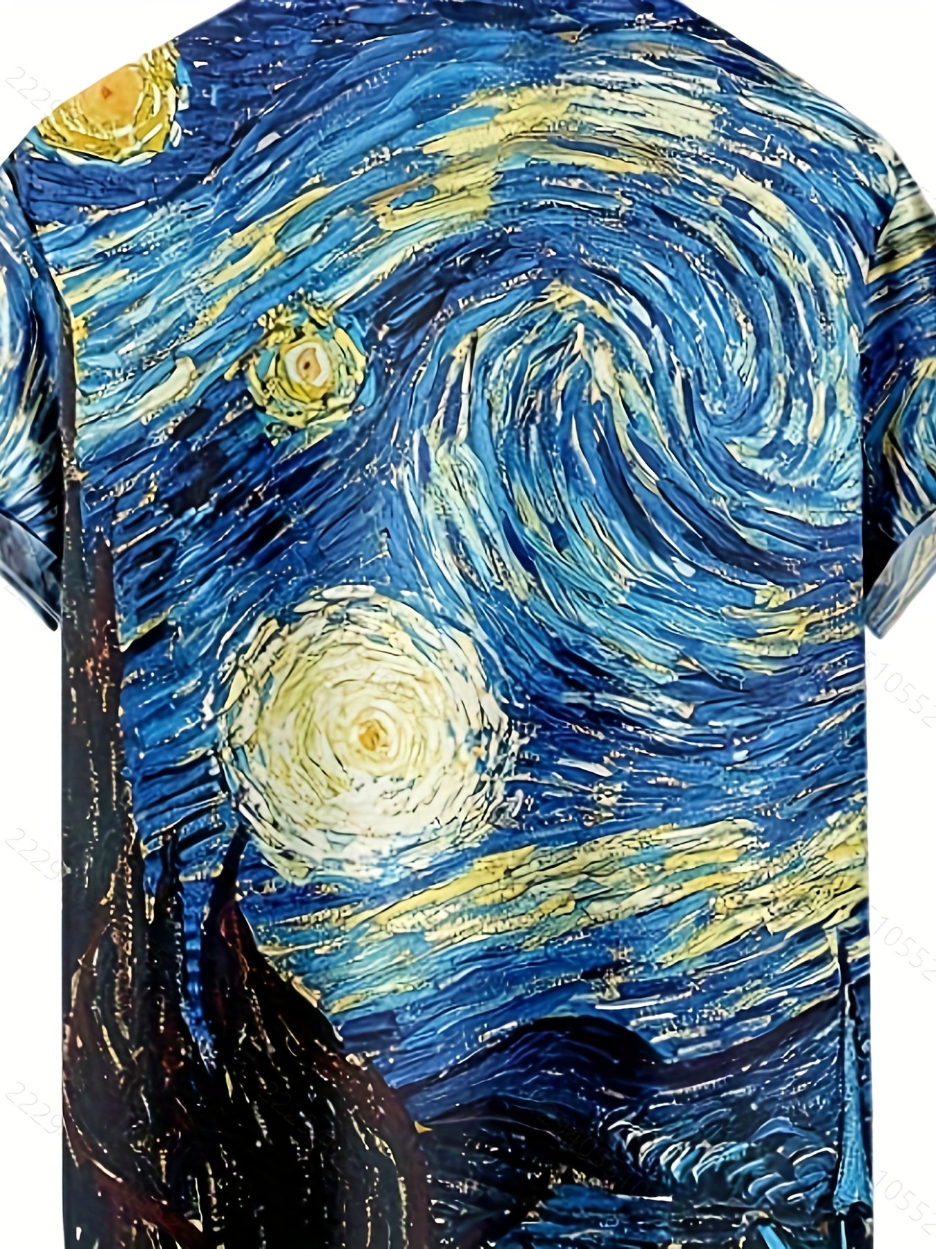 starry night print mens casual short sleeve shirt mens shirt for summer vacation resort details 4