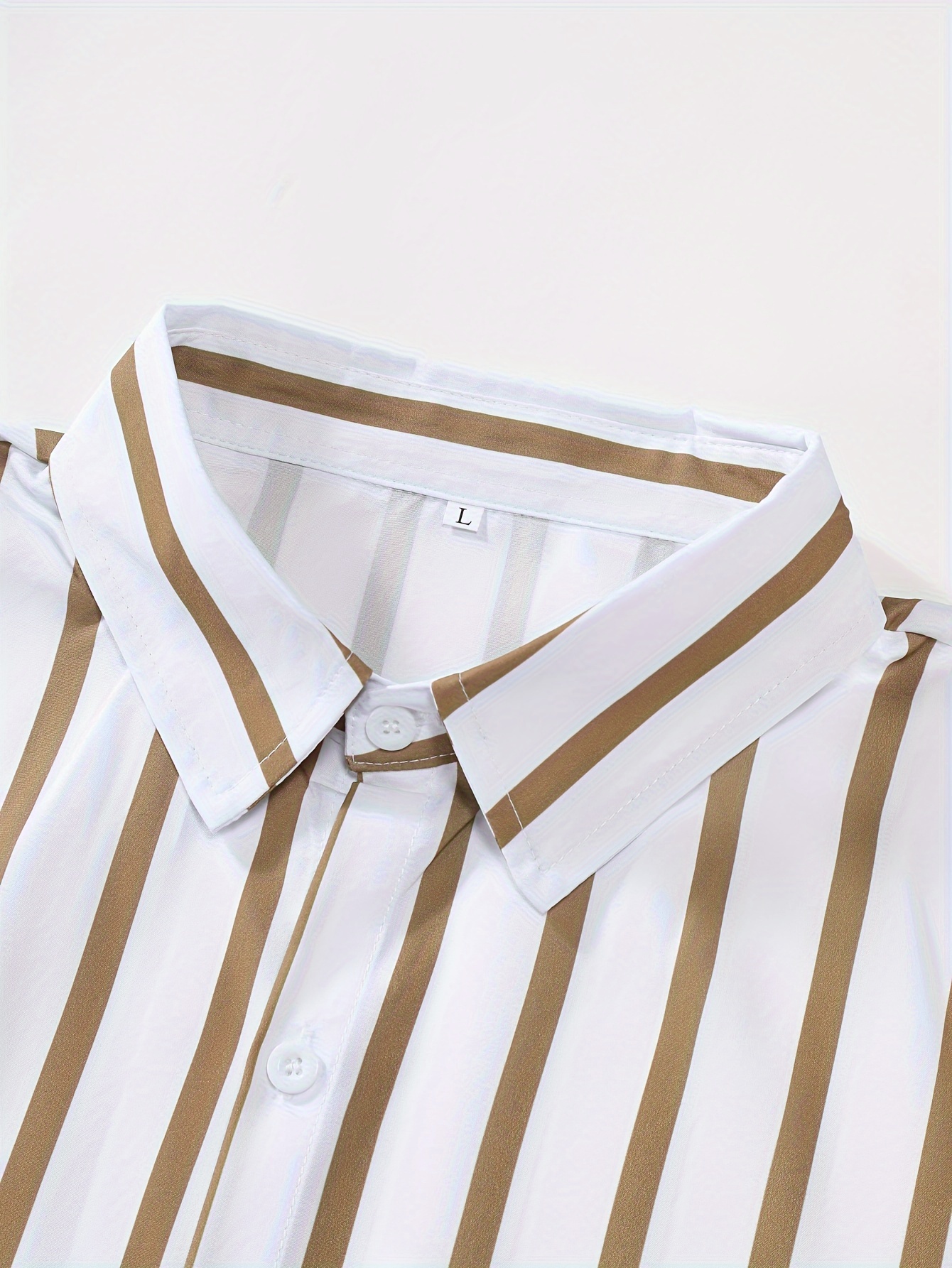 holiday style striped mens short sleeve lapel shirt for summer outdoor details 12