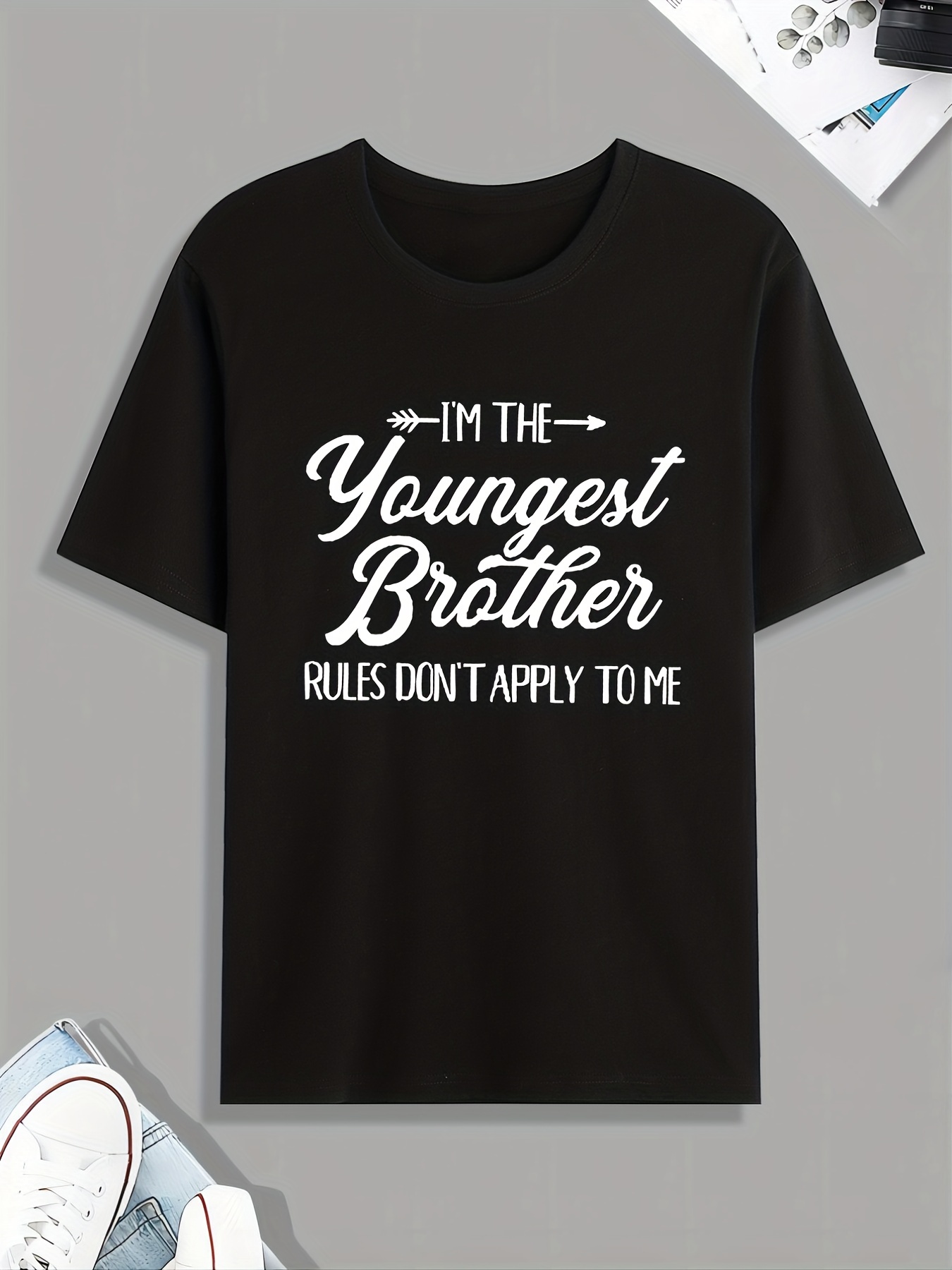 funny youngest brother print t shirt tees for men casual short sleeve tshirt for summer spring fall tops as gifts details 11