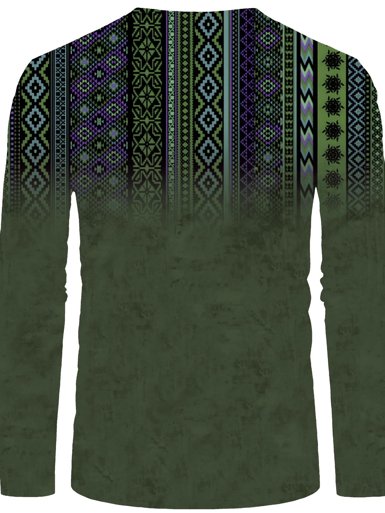 bohemian style pattern mens vintage long sleeve henley tee spring fall gift for men details 13