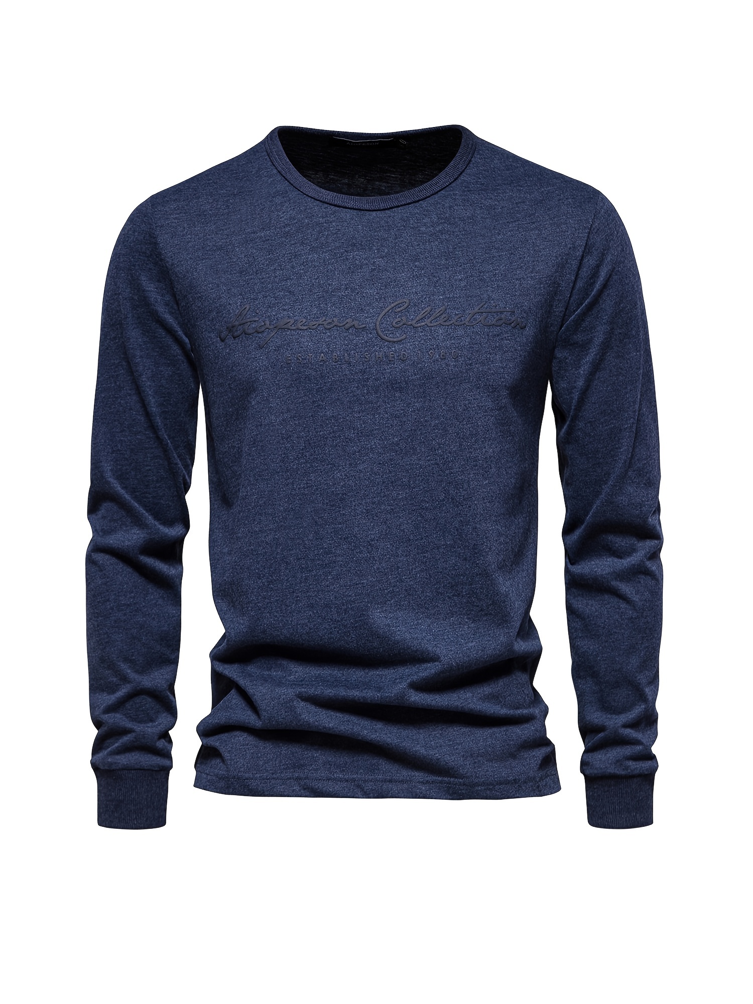 mens cotton letter print long sleeve t shirt details 5