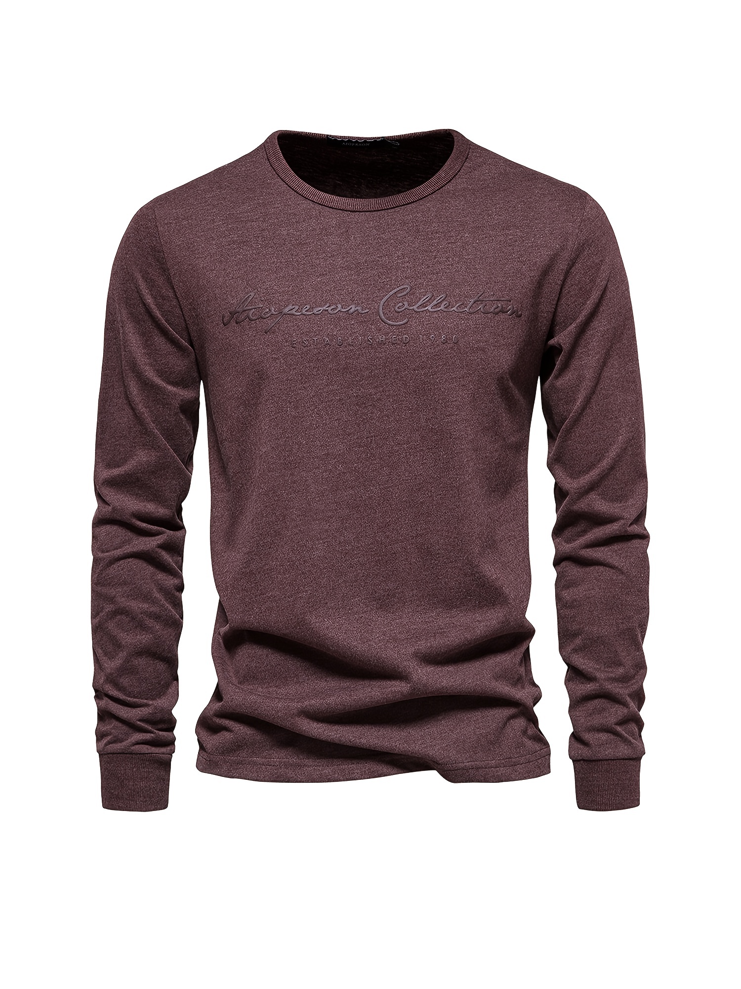 mens cotton letter print long sleeve t shirt details 10