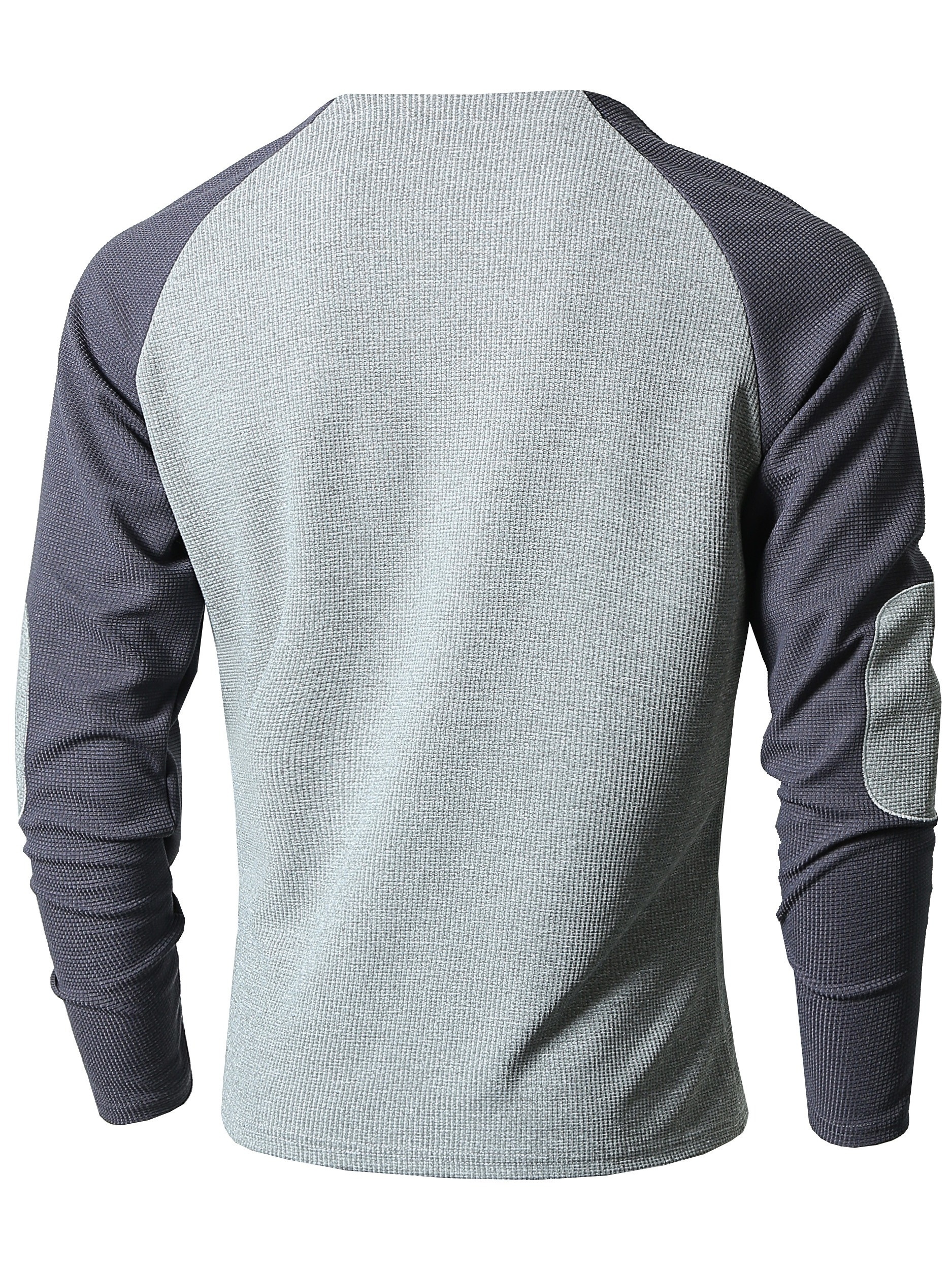 color block mens comfy long raglan sleeve round neck henley shirt spring fall sports top details 5