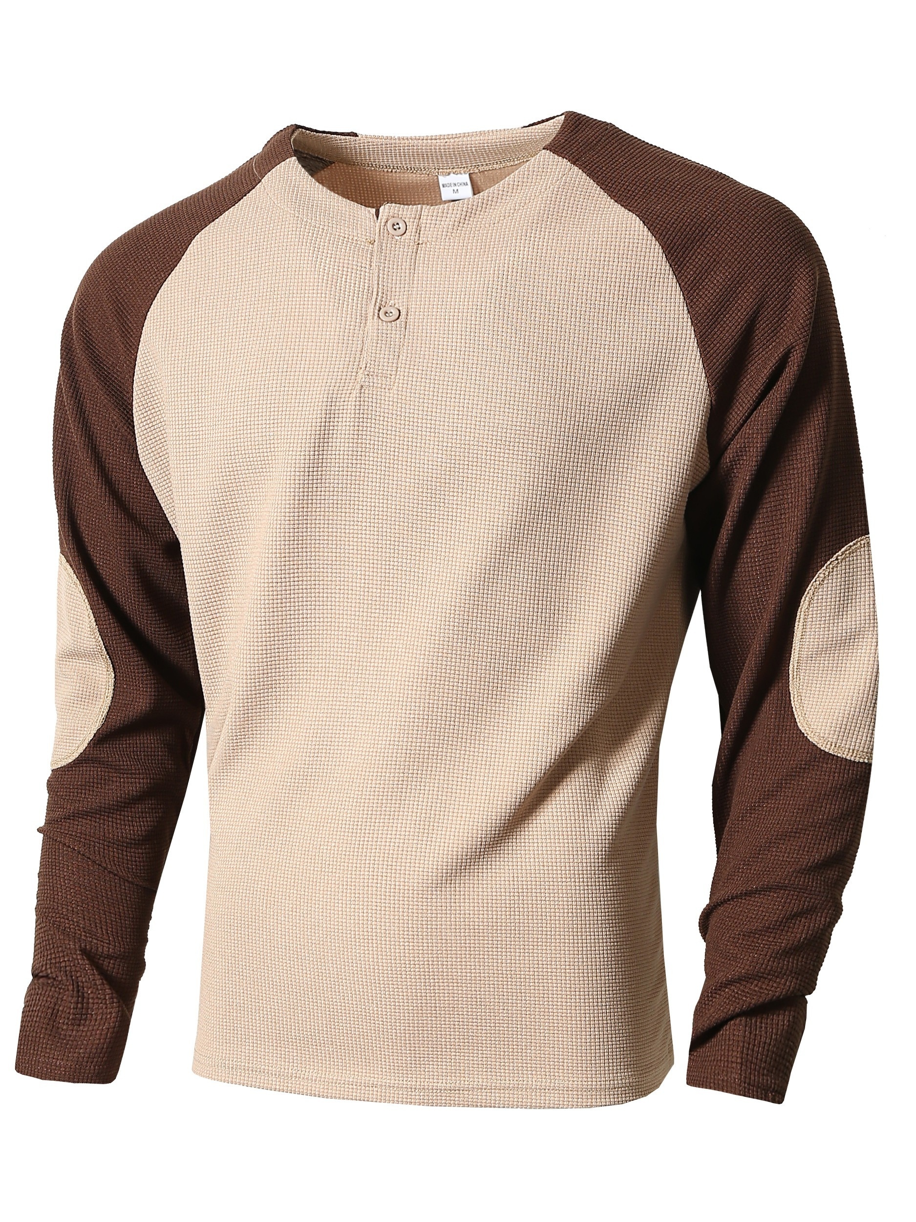 color block mens comfy long raglan sleeve round neck henley shirt spring fall sports top details 26