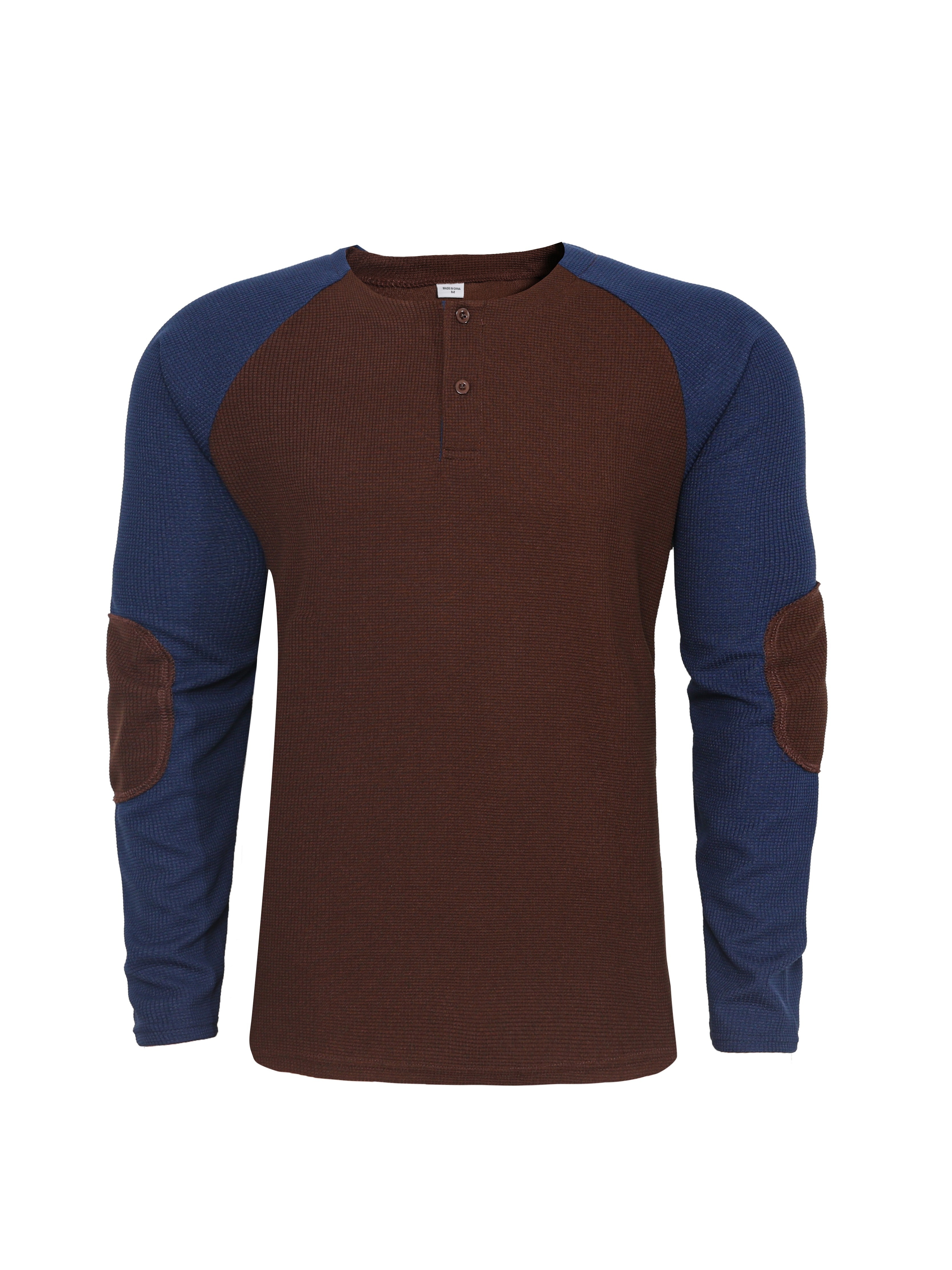 color block mens comfy long raglan sleeve round neck henley shirt spring fall sports top details 33