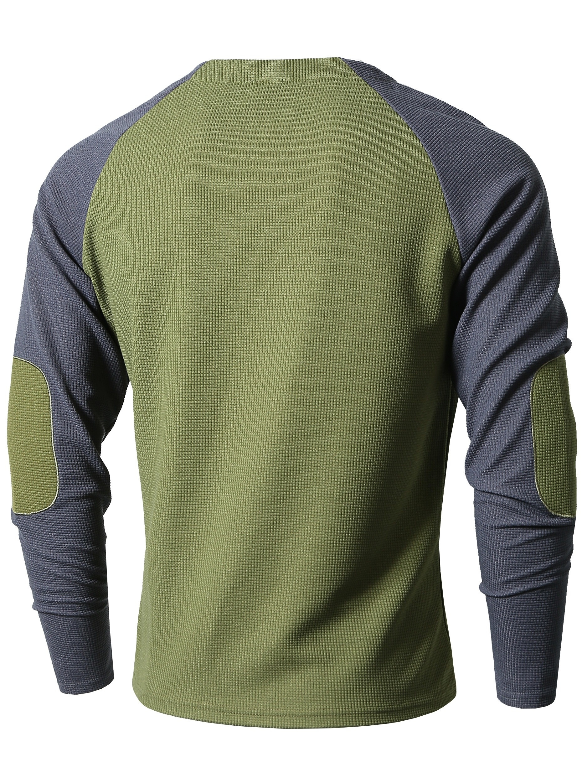 color block mens comfy long raglan sleeve round neck henley shirt spring fall sports top details 35