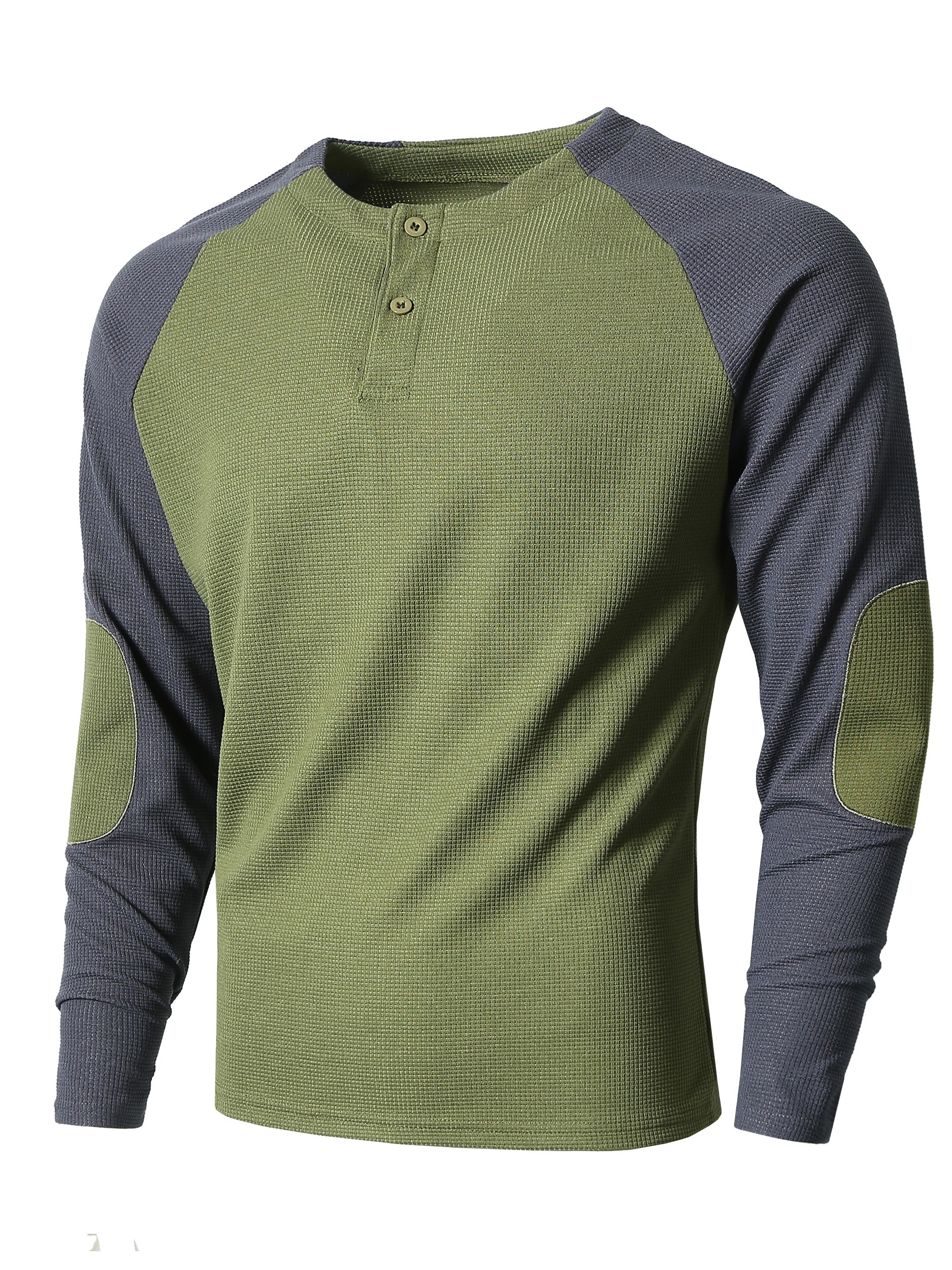 color block mens comfy long raglan sleeve round neck henley shirt spring fall sports top details 41