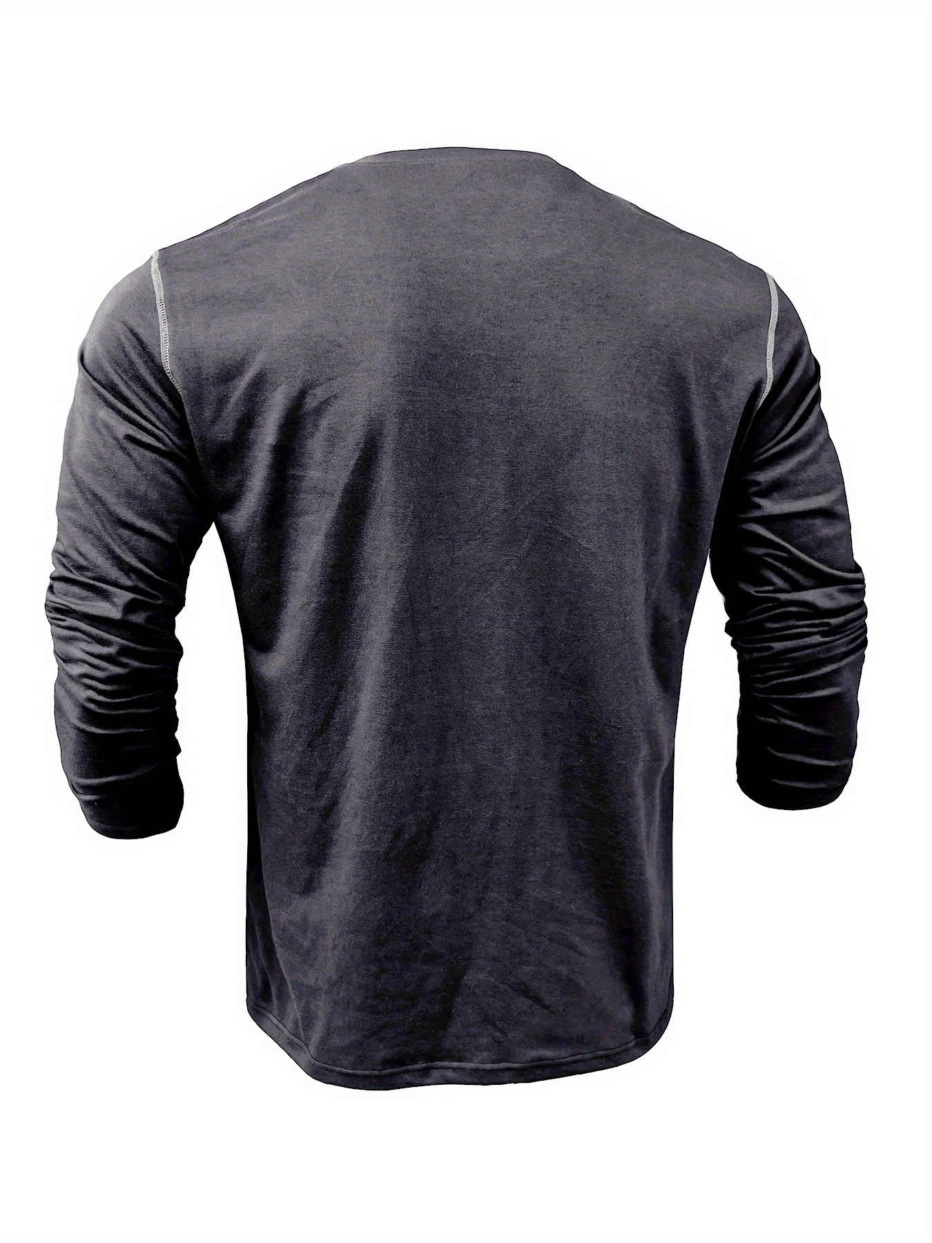 retro henley shirt mens casual v neck pullover long sleeve tshirts for spring fall mens clothing details 14