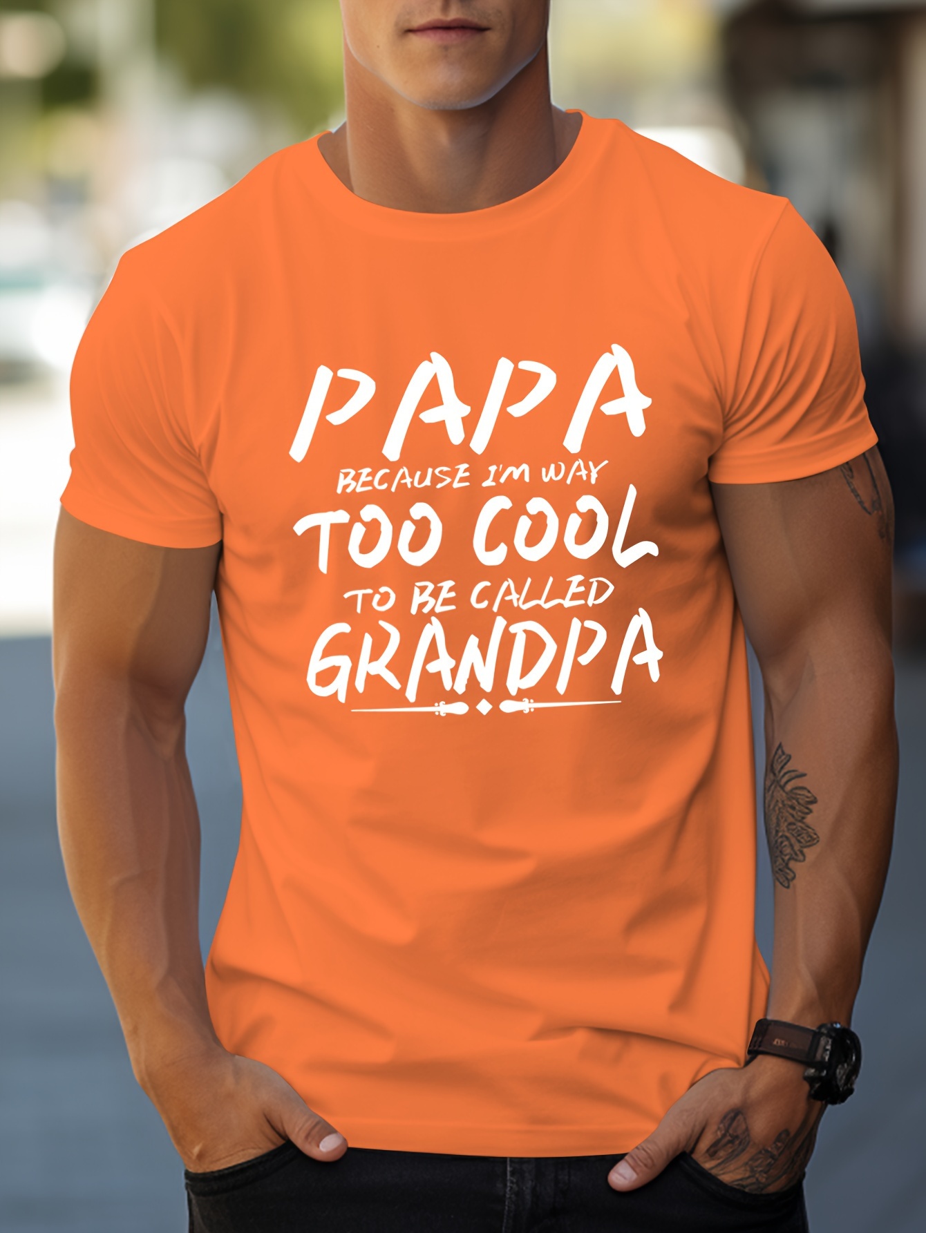 papa grandpa letter print mens t shirt crew neck short sleeve tops graphic tee mens summer clothes mens outfits details 0