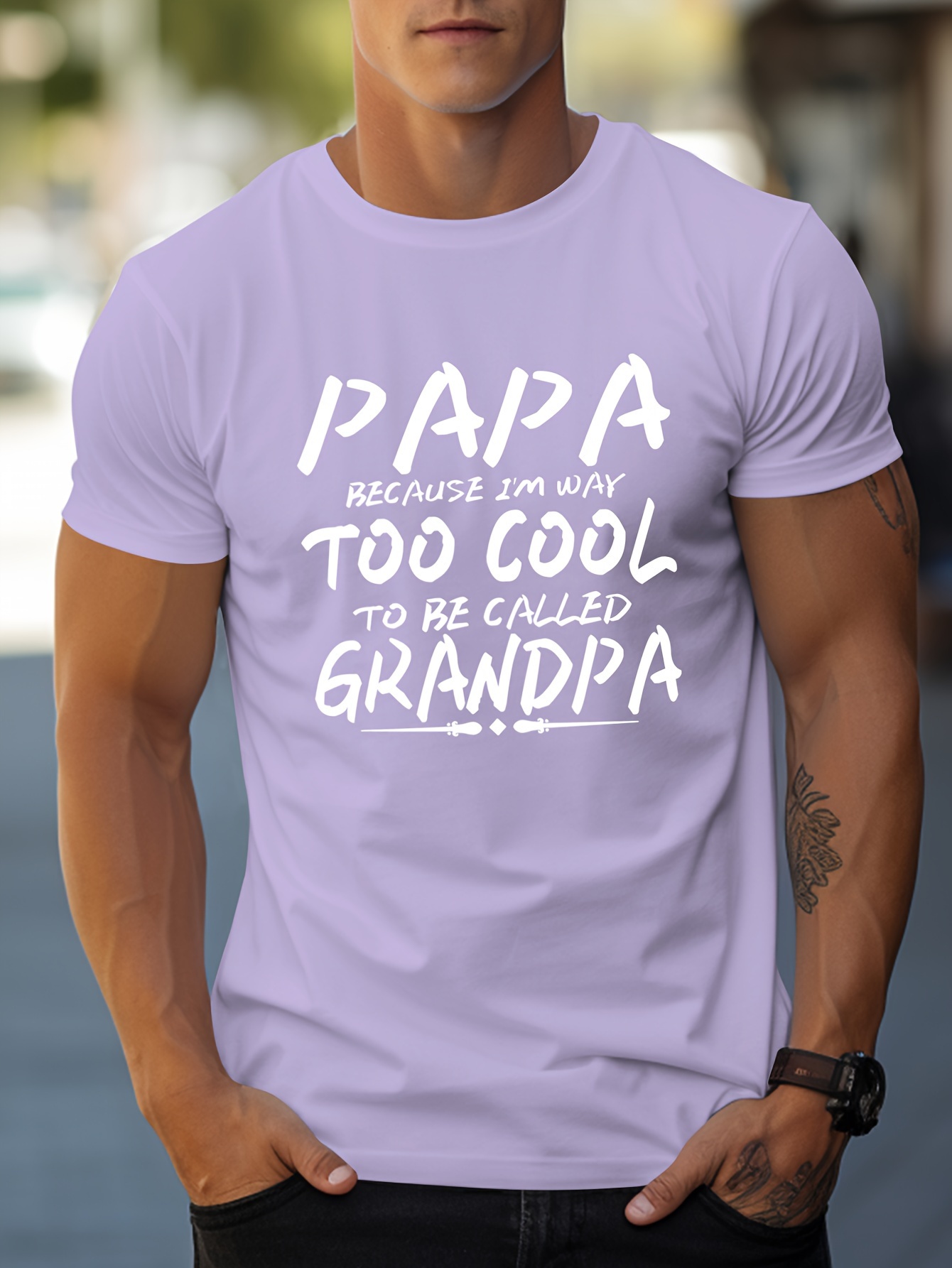 papa grandpa letter print mens t shirt crew neck short sleeve tops graphic tee mens summer clothes mens outfits details 4