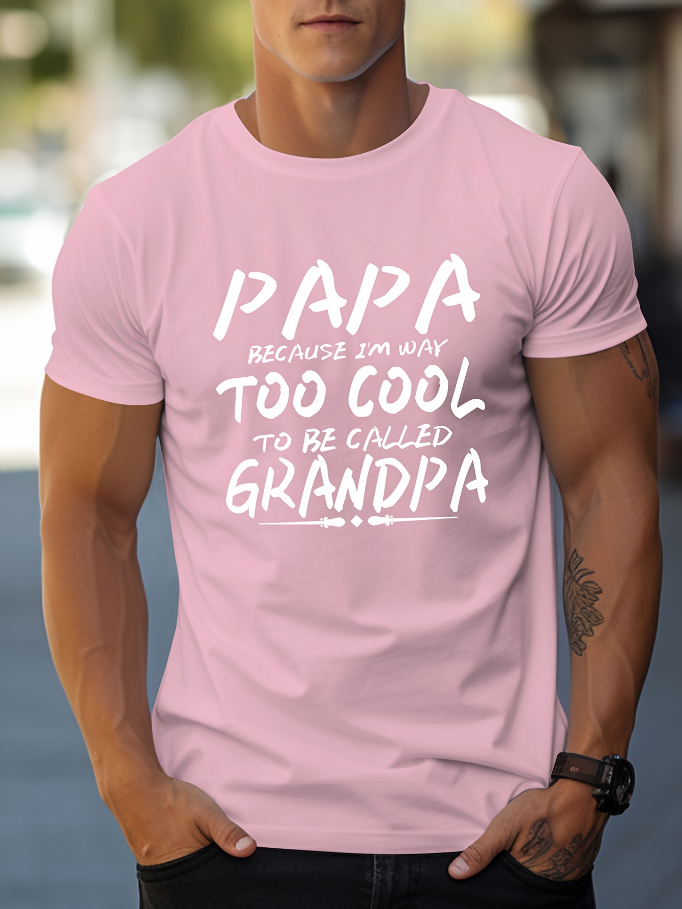 papa grandpa letter print mens t shirt crew neck short sleeve tops graphic tee mens summer clothes mens outfits details 8