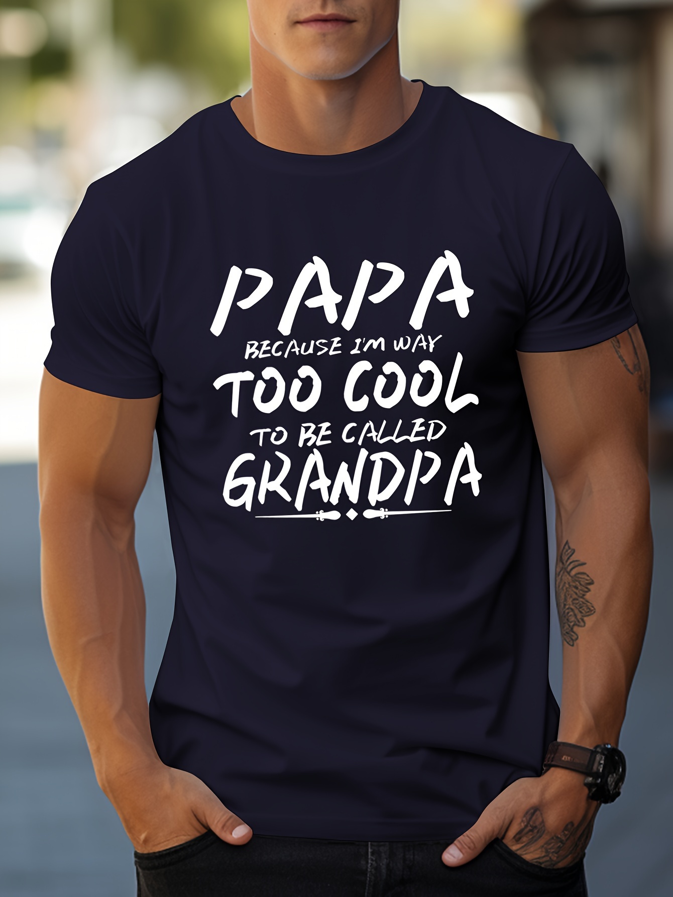 papa grandpa letter print mens t shirt crew neck short sleeve tops graphic tee mens summer clothes mens outfits details 12