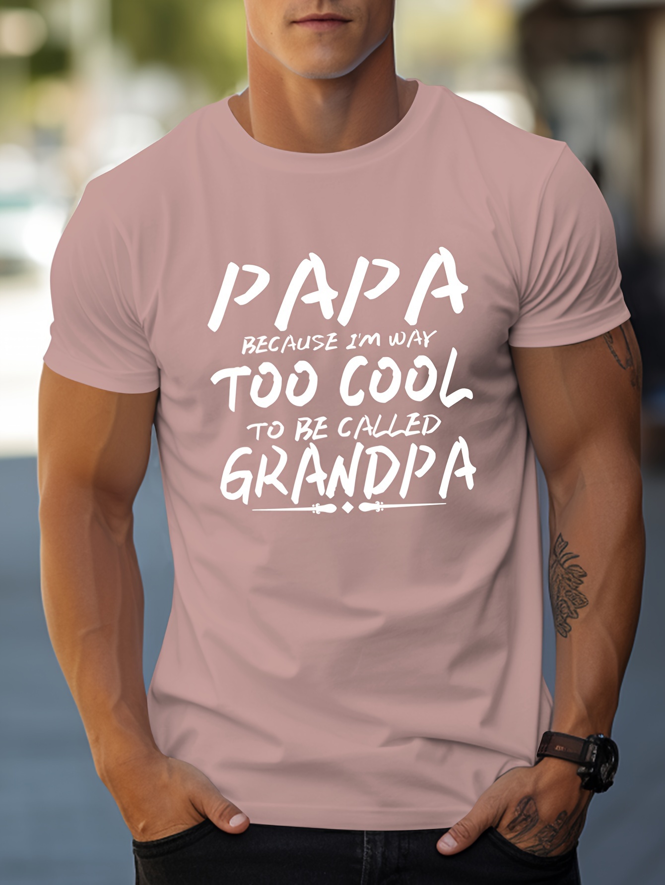 papa grandpa letter print mens t shirt crew neck short sleeve tops graphic tee mens summer clothes mens outfits details 16