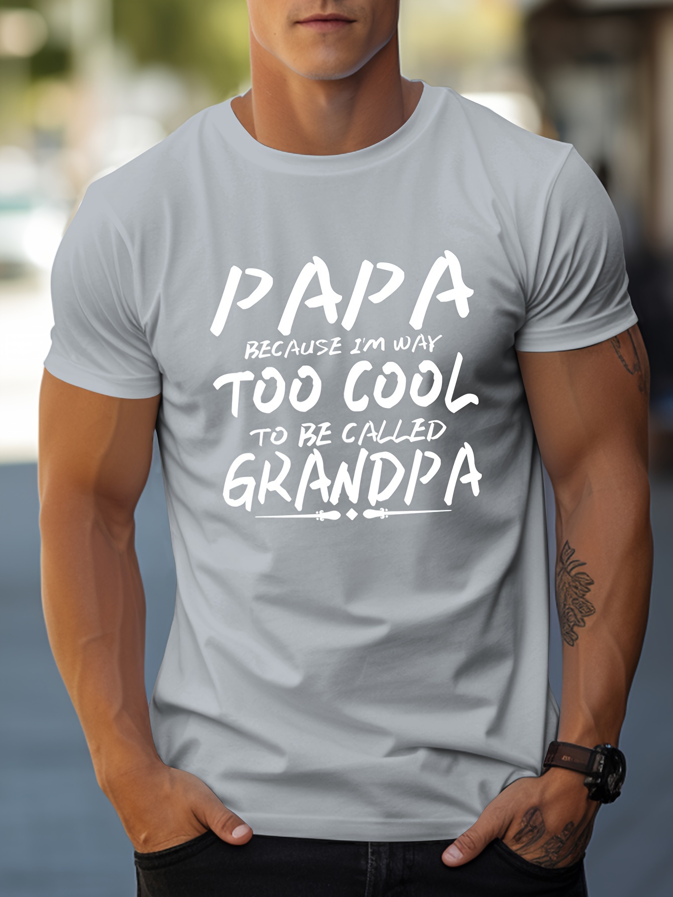 papa grandpa letter print mens t shirt crew neck short sleeve tops graphic tee mens summer clothes mens outfits details 24