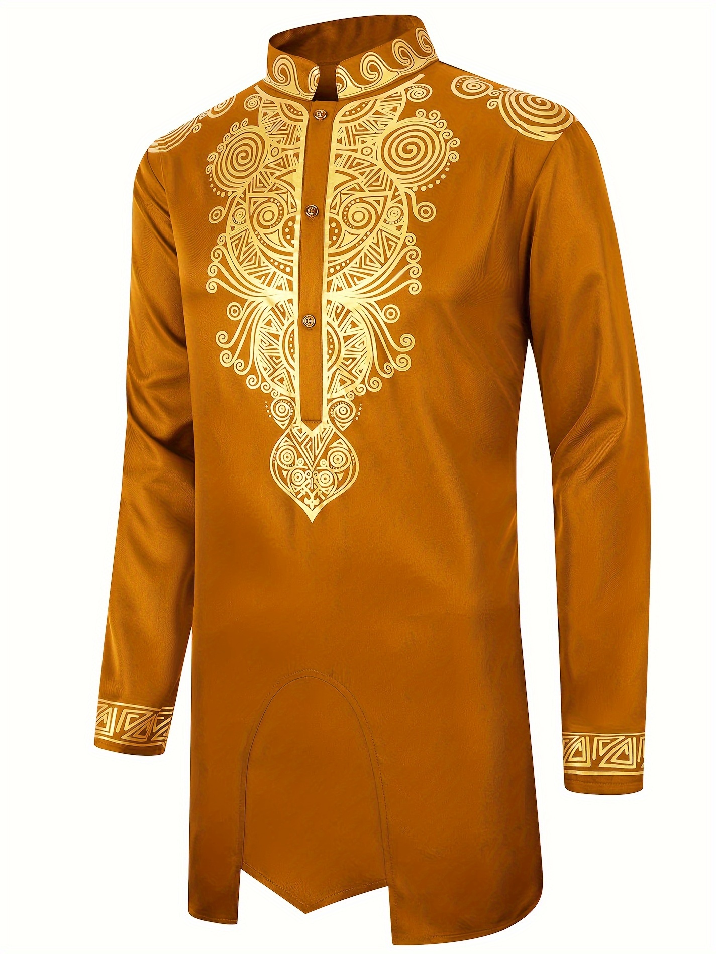 lightweight traditional gold dress shirts, dashiki for men 2 piece set long sleeve casual african suits lightweight traditional gold dress shirts details 7