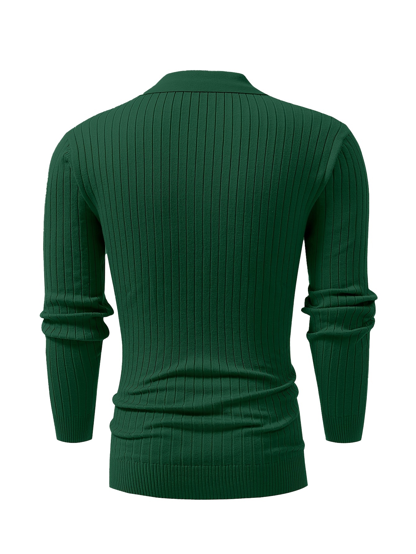 chic ribbed knit shirt mens casual lapel high stretch v neck pullover sweater for men winter fall details 11