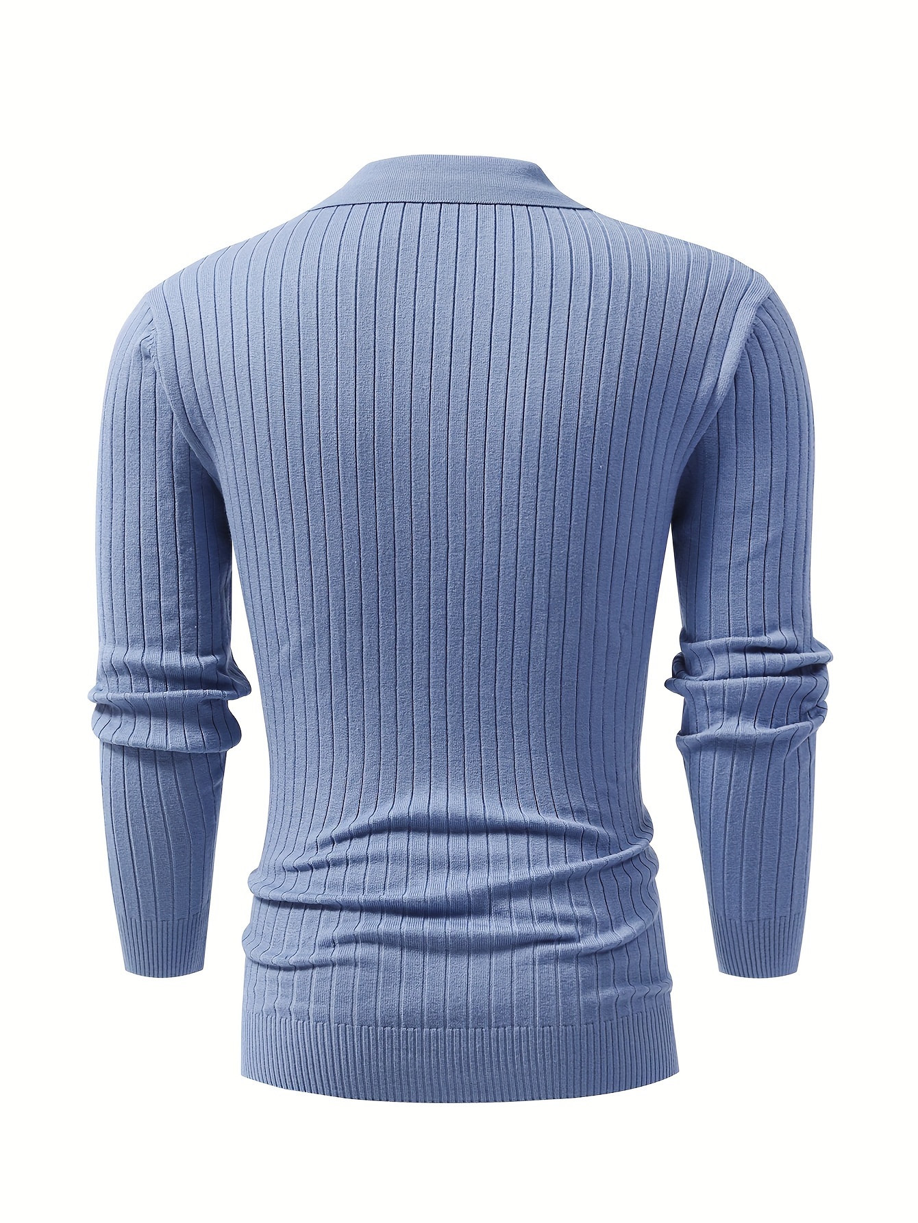 chic ribbed knit shirt mens casual lapel high stretch v neck pullover sweater for men winter fall details 20