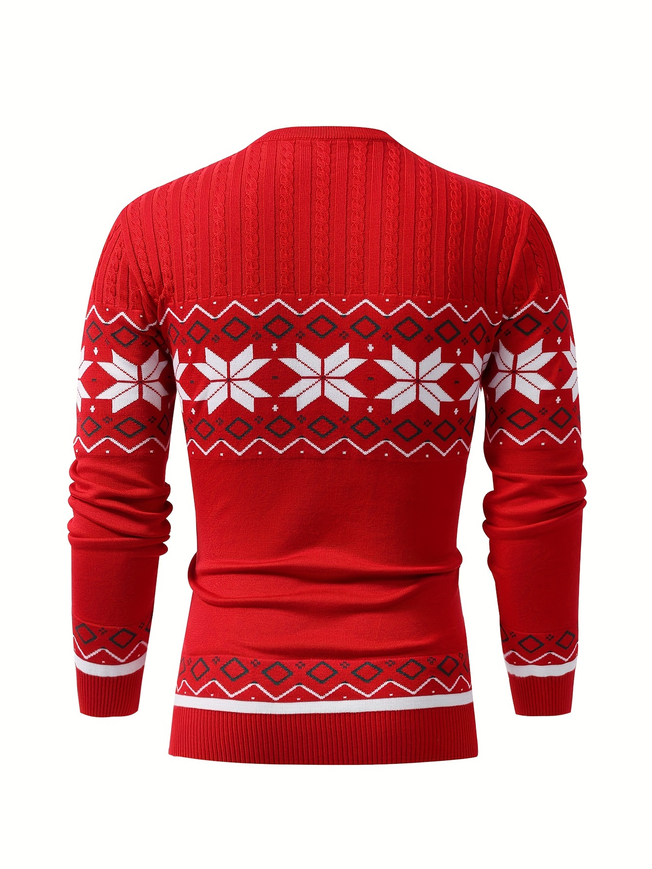 christmas style pattern mens retro knitted pullover round neck long sleeve sweater suitable for autumn and winter comfortable and warm details 13