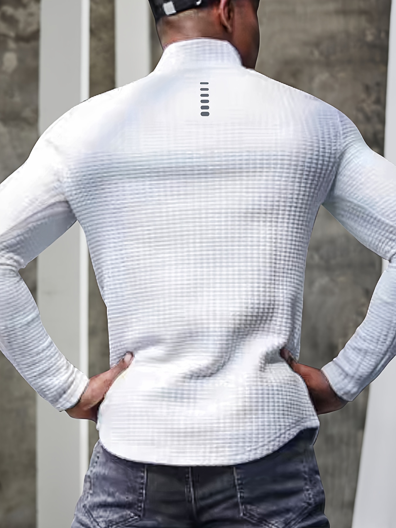 mens v neck waffle sweatshirt for men solid sweatshirts for spring fall long sleeve tops details 5