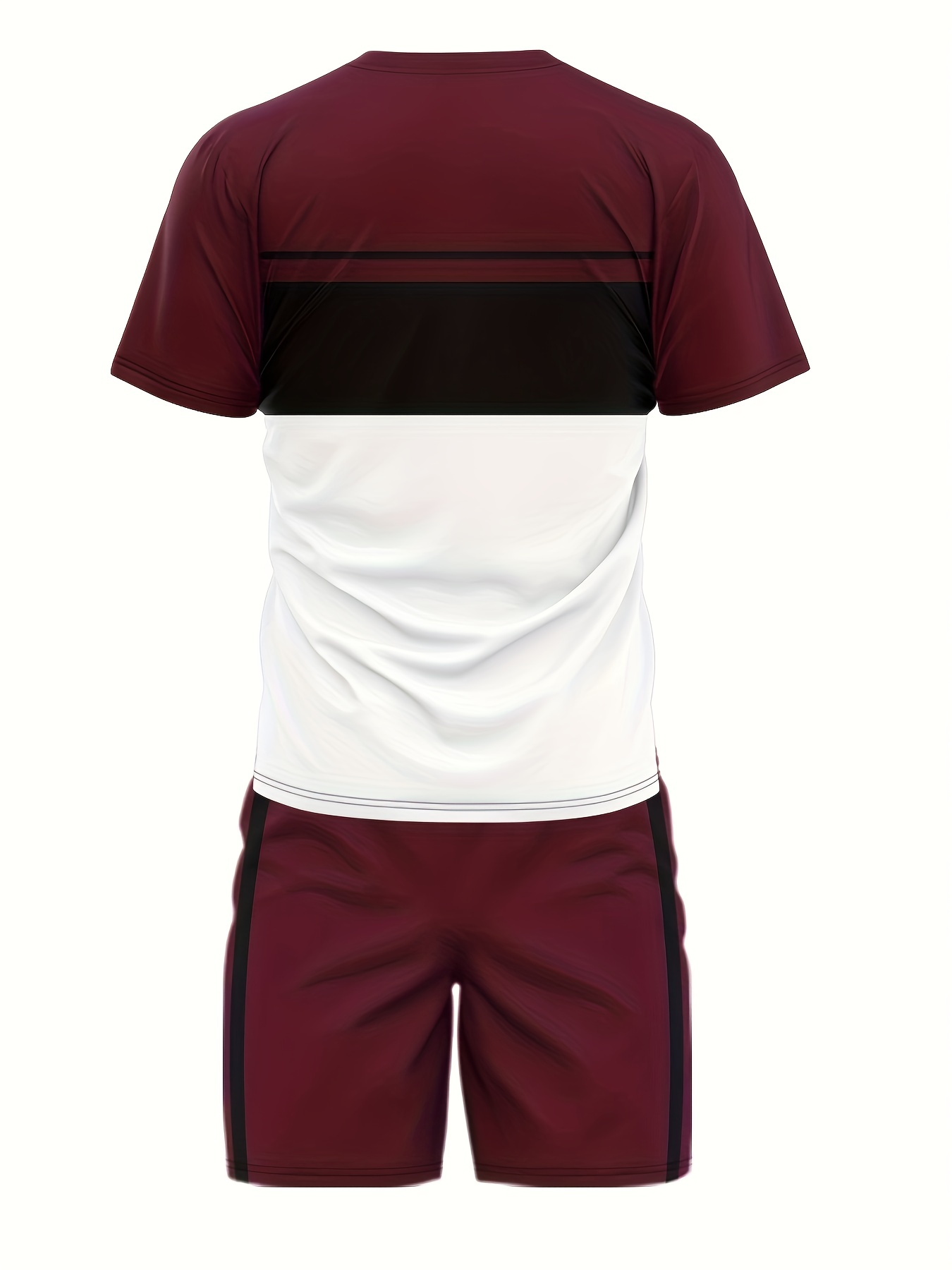 2pcs color block outfits for men casual crew neck short sleeve t shirt and drawstring shorts set for summer mens clothing loungewear vacation workout details 7