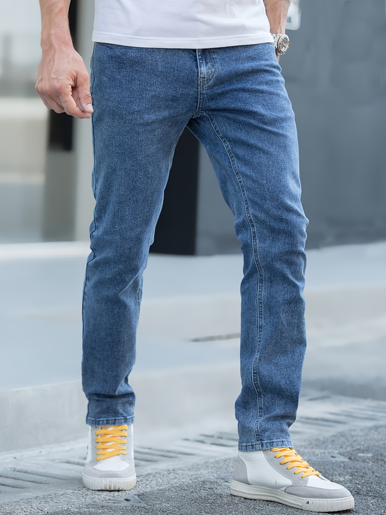 mens slim fit stretch jeans details 0