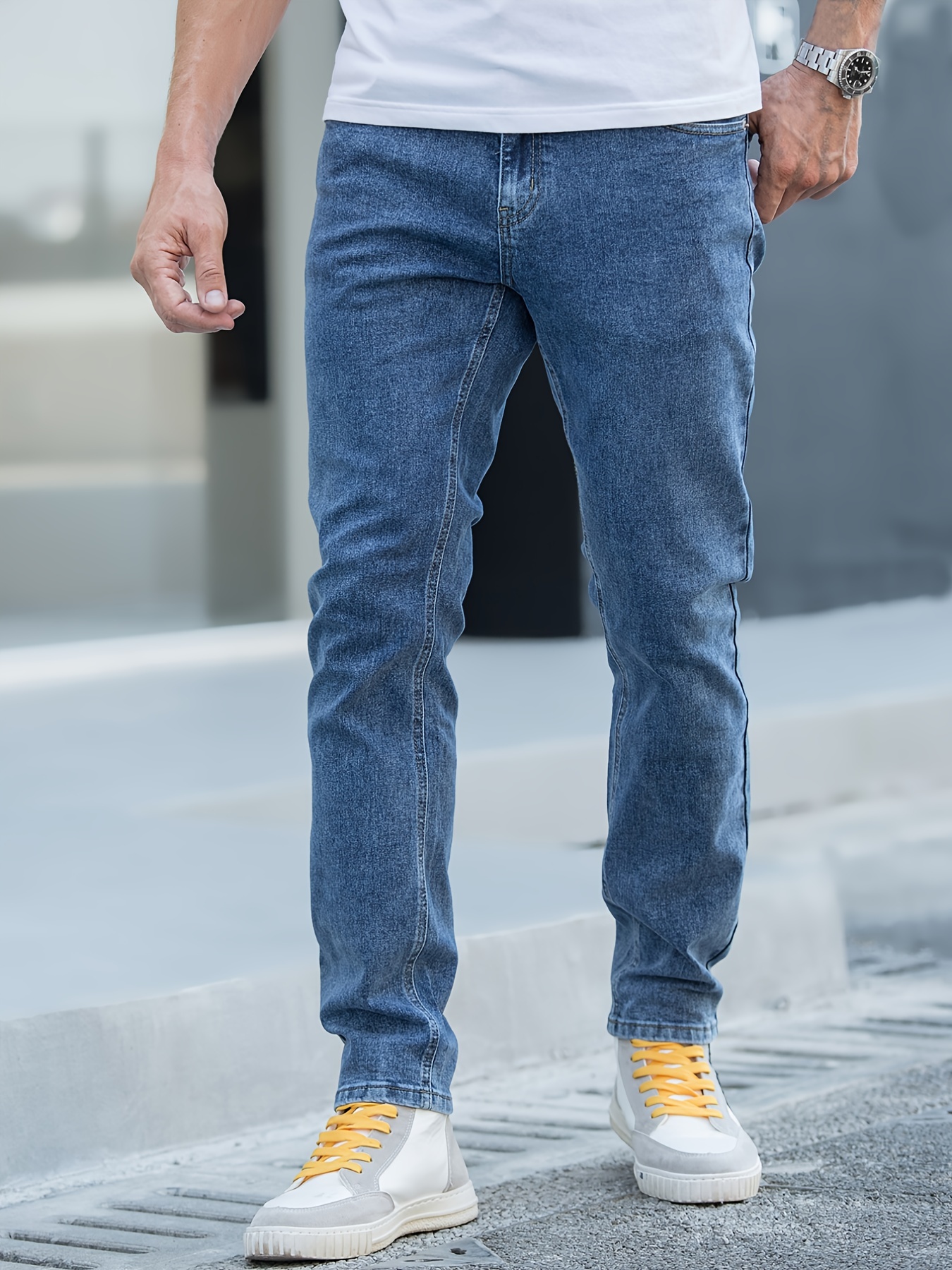 mens slim fit stretch jeans details 4