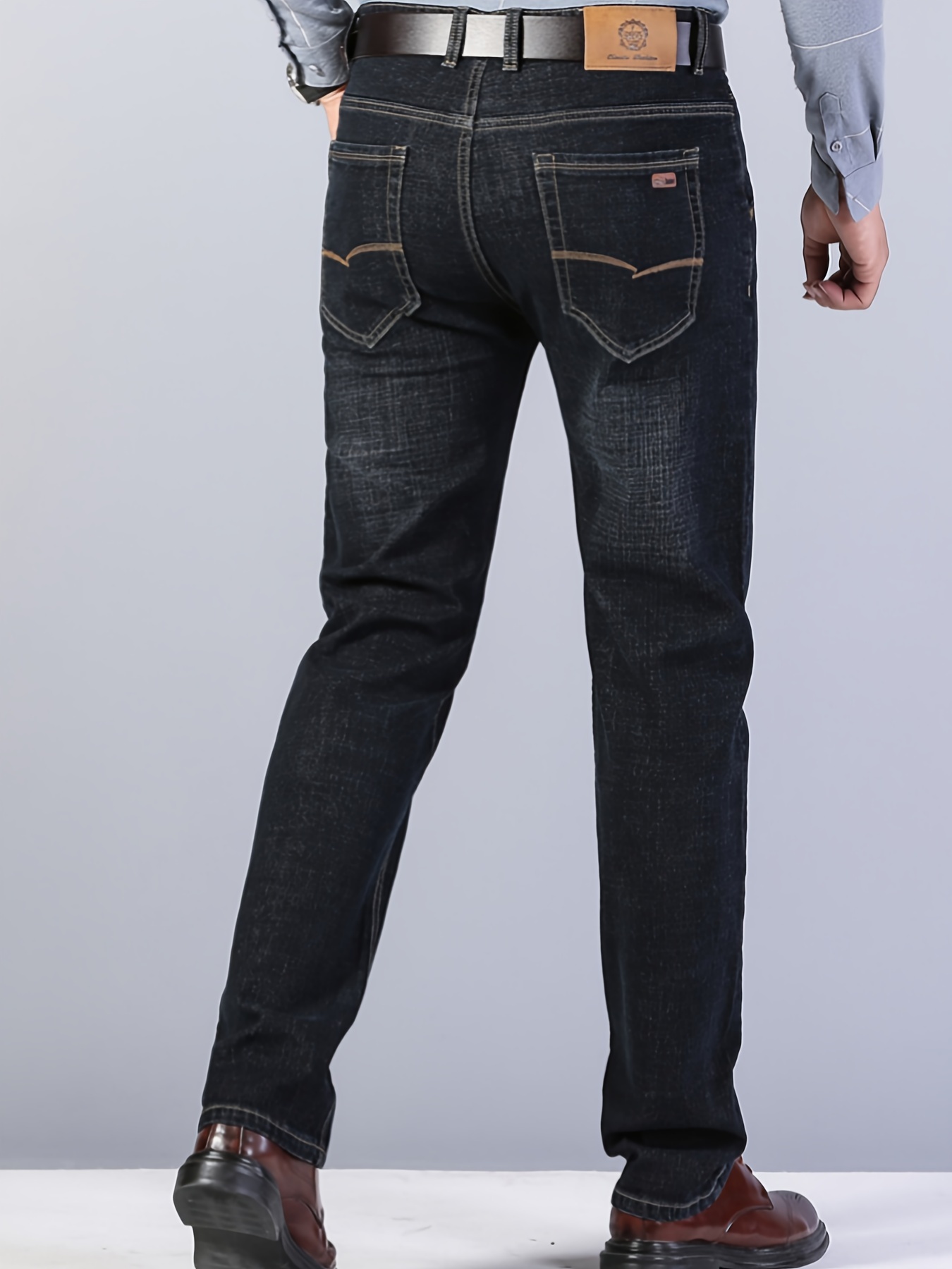 mens semi formal stretch jeans for business details 5