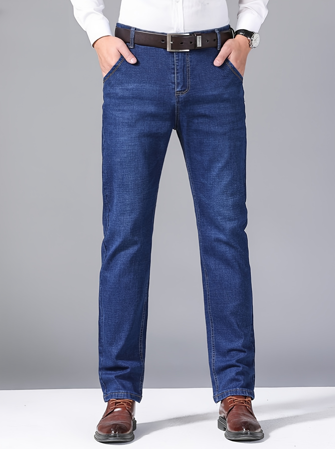 mens semi formal stretch jeans for business details 9