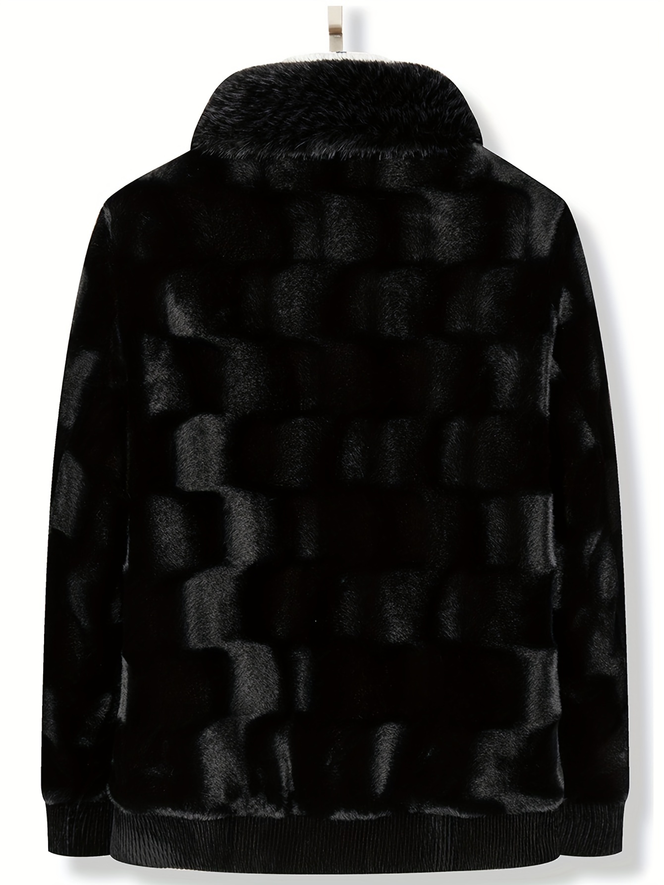 mens chic warm fleece jacket for fall winter details 0