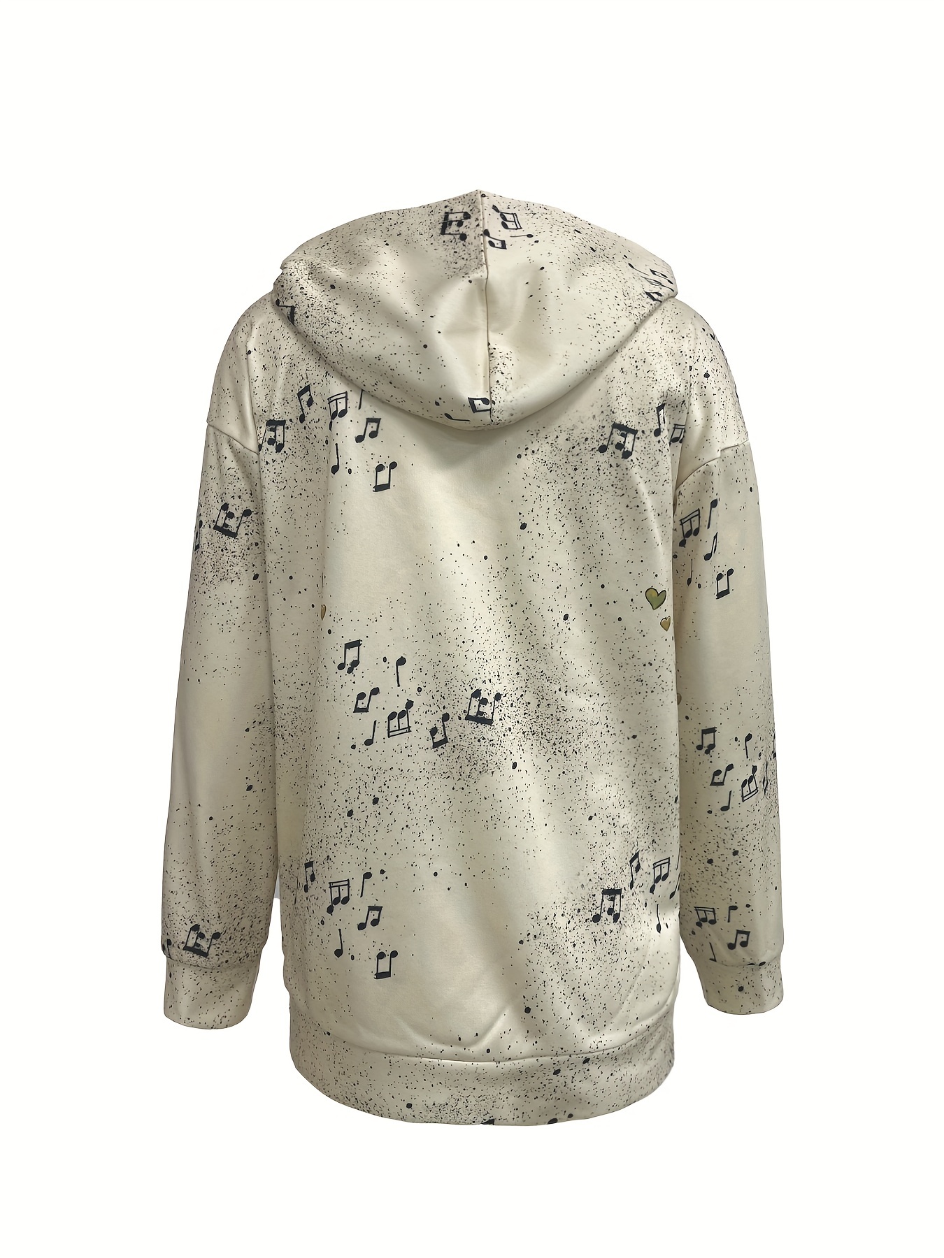 cat musician print hoodie, cat musician print hoodie casual long sleeve hoodie sweatshirt womens clothing details 0